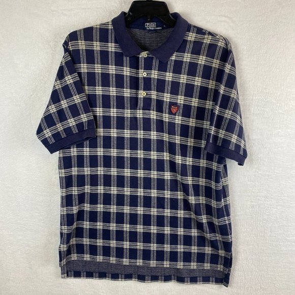 Polo Ralph Lauren Other - Polo Ralph Lauren Shirt Men Large Blue Check Plaid Short Sleeve Pullover Logo